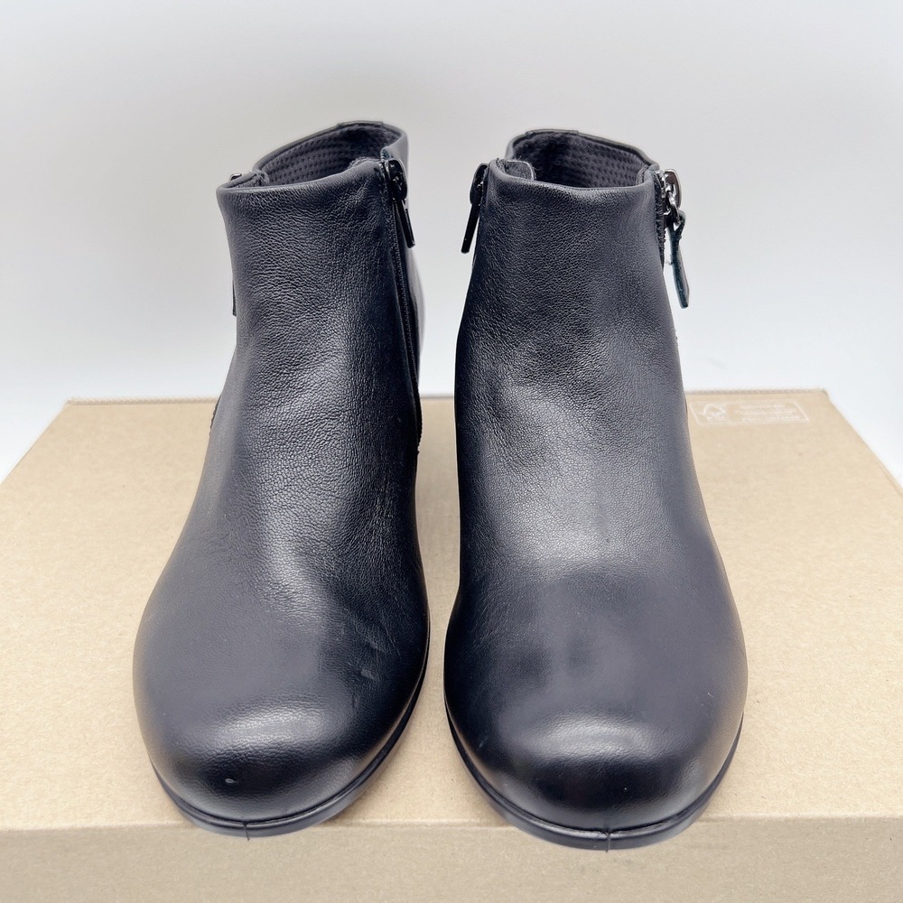 ECCO Shape M 35 Women's Ankle Boots Heel Black Leather Side Zip EU 36 US 6 * NEW - Picture 4 of 11
